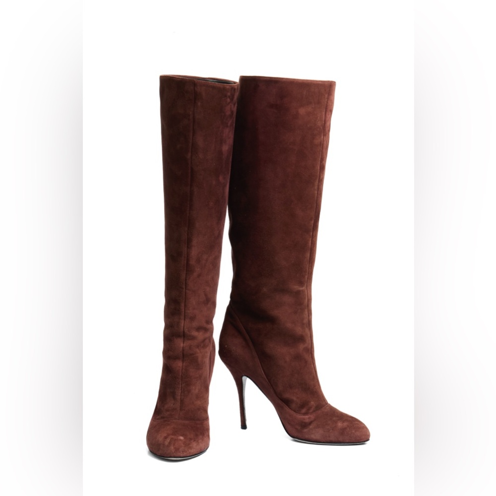 Alberto Moretti Shine Bright Brown Suede Stiletto Boots Size 39
